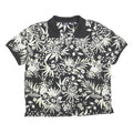 CB CASUAL Womens Black & Cream Floral Short Sleeve Polo Shirt XL Casual Cotton