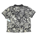 CB CASUAL Womens Black & Cream Floral Short Sleeve Polo Shirt XL Casual Cotton