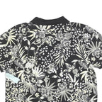 CB CASUAL Womens Black & Cream Floral Short Sleeve Polo Shirt XL Casual Cotton