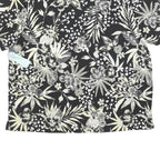 CB CASUAL Womens Black & Cream Floral Short Sleeve Polo Shirt XL Casual Cotton