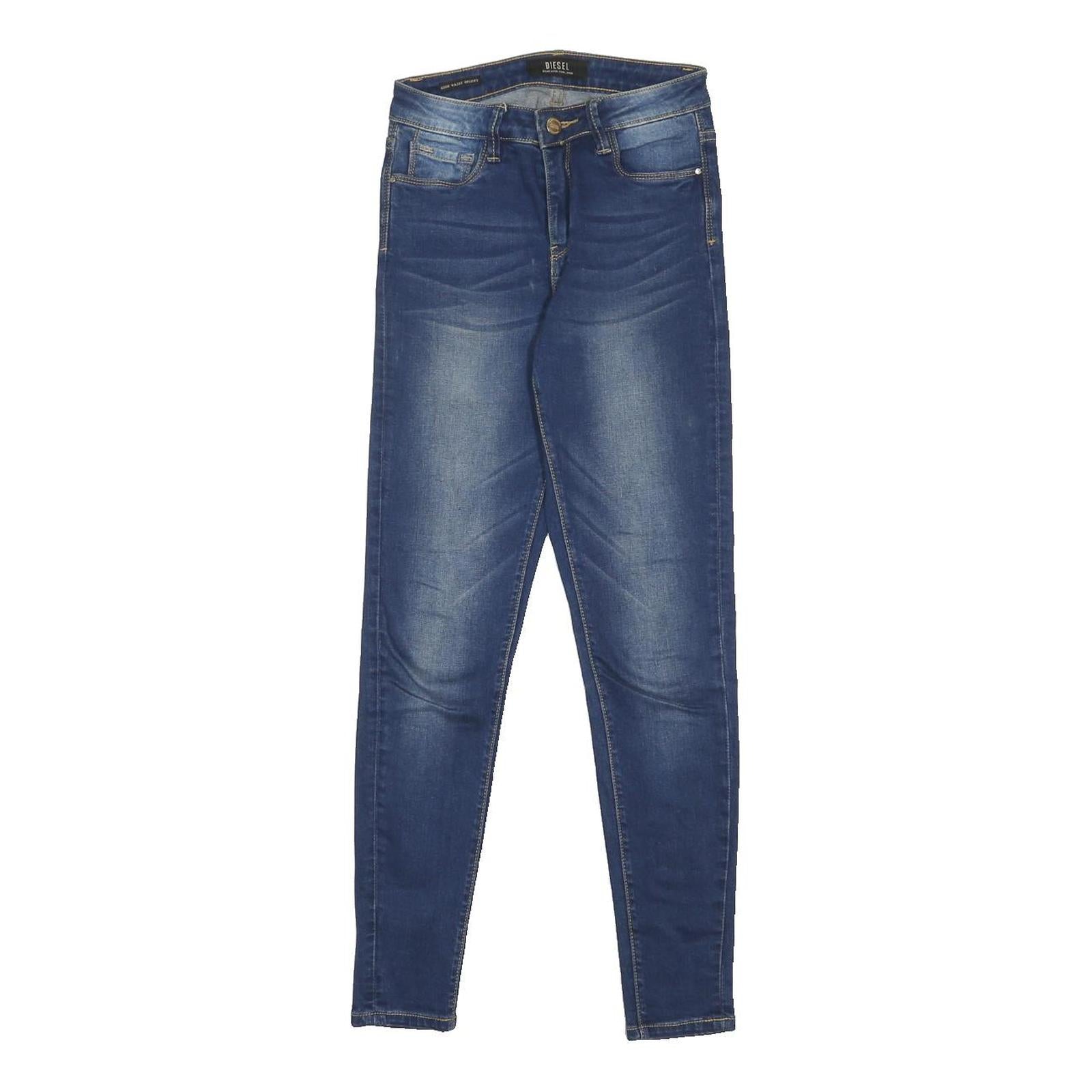 DIESEL Womens Jeans Blue Slim Skinny Denim Light W24 L30 Womens Zip Cotton Blend