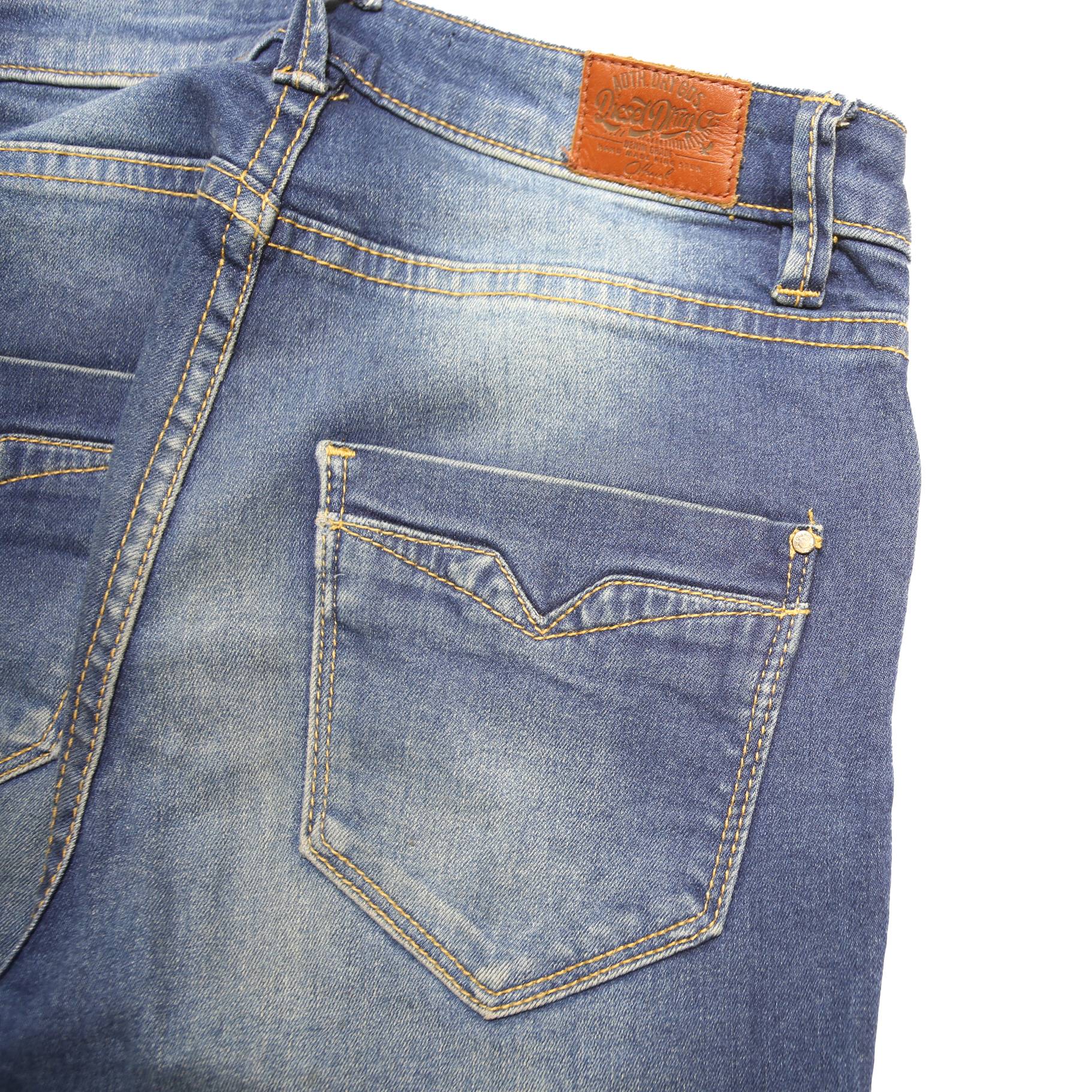 DIESEL Womens Jeans Blue Slim Skinny Denim Light W24 L30 Womens Zip Cotton Blend