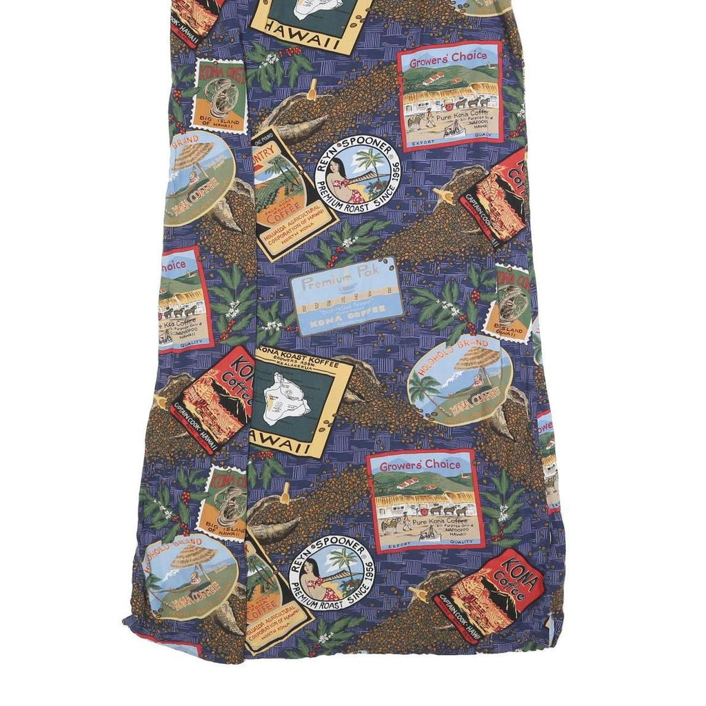 REYN SPOONER Womens Blue Hawaiian Print Sleeveless Maxi Cotton Blend Dress L