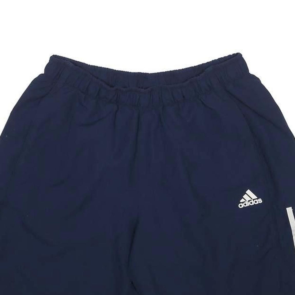 ADIDAS Mens Navy Blue Casual Sports Shorts L W28 Polyester Elastic Waist