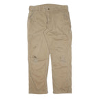 CARHARTT Mens Cotton Beige Regular Fit Straight Leg Trousers W36 L30 Workwear