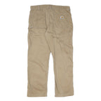 CARHARTT Mens Cotton Beige Regular Fit Straight Leg Trousers W36 L30 Workwear