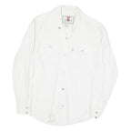 LEVI'S Womens White Button Shirt S Cotton Blend Casual Classic Fit Long Sleeve