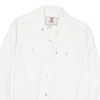 LEVI'S Womens White Button Shirt S Cotton Blend Casual Classic Fit Long Sleeve