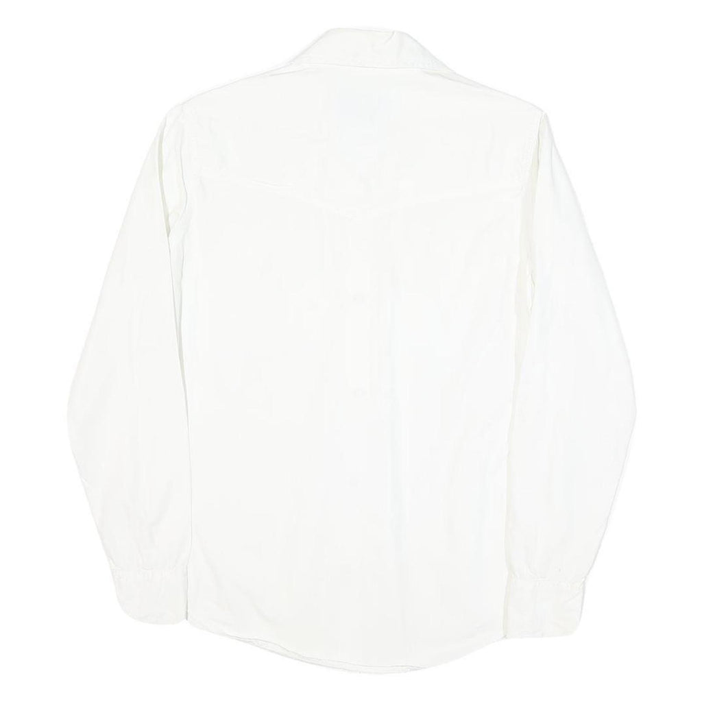 LEVI'S Womens White Button Shirt S Cotton Blend Casual Classic Fit Long Sleeve