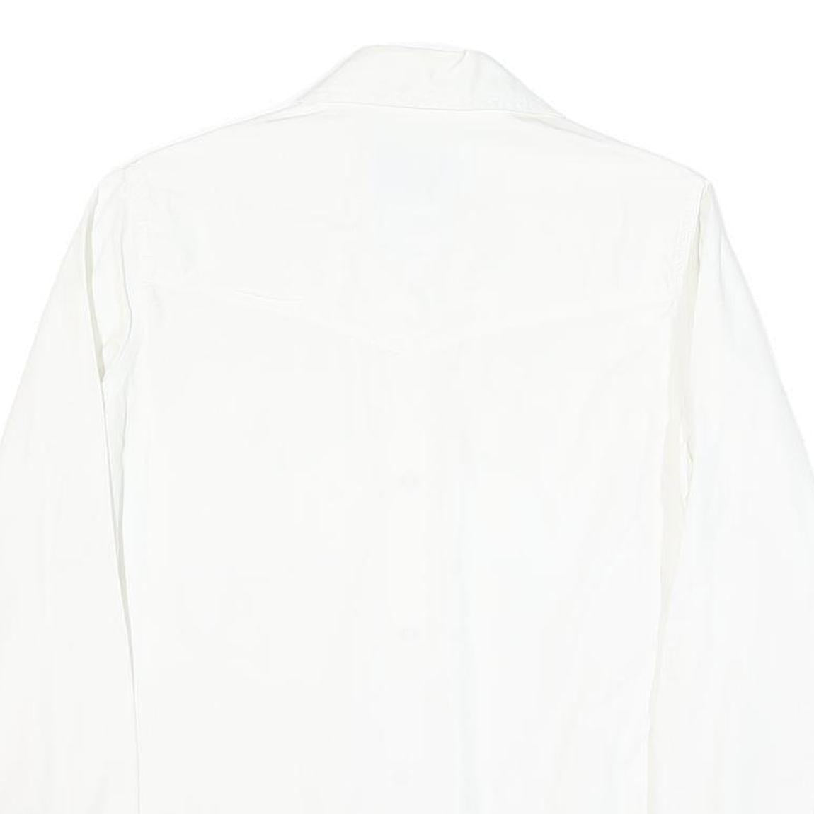 LEVI'S Womens White Button Shirt S Cotton Blend Casual Classic Fit Long Sleeve