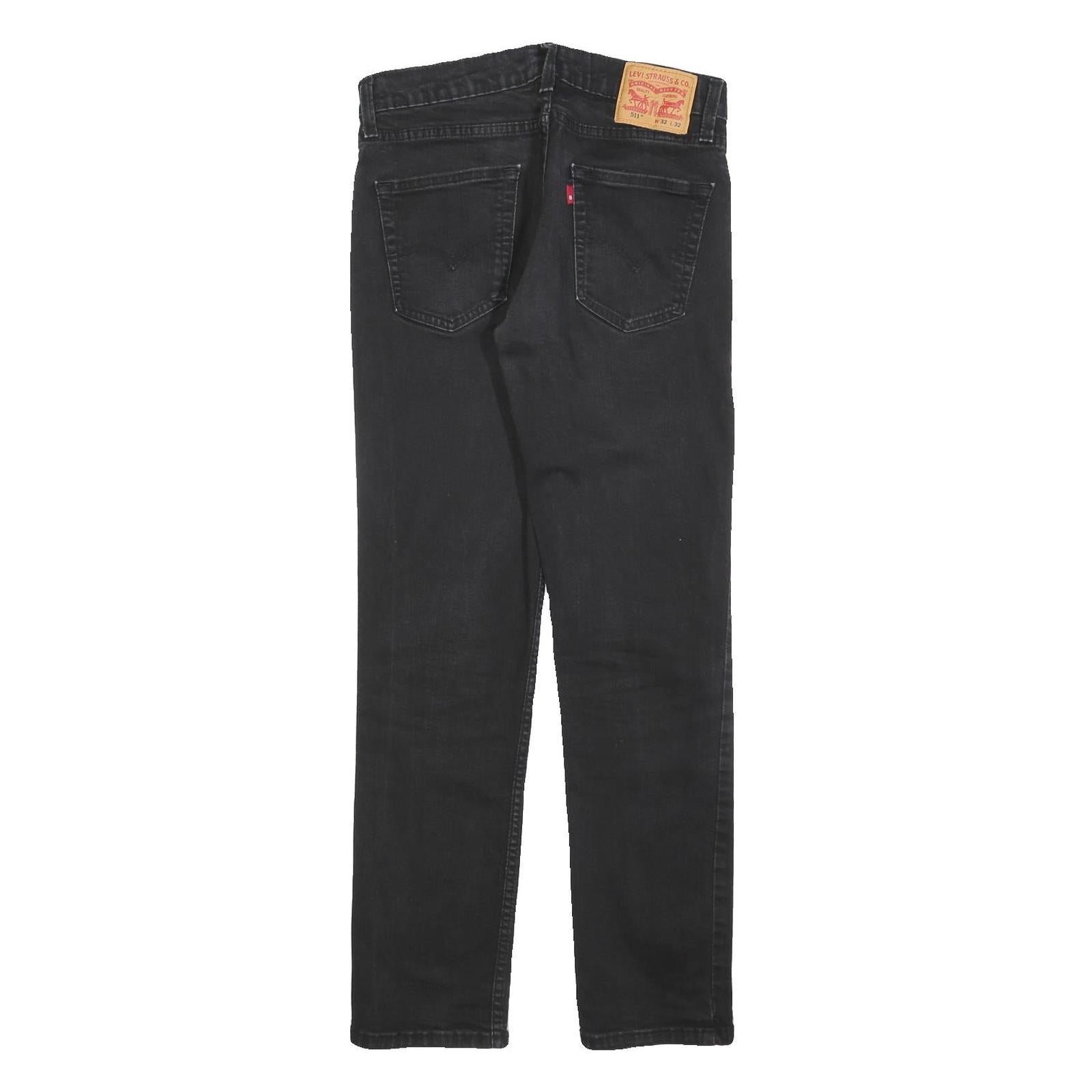 LEVI'S 511 Mens Slim Black Denim Medium W32 L32 Zip Jeans Slim Fit Stylish