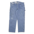 DICKIES Mens Relaxed Blue Denim Rinse W36 L29 Workwear Straight Leg Zip Jeans