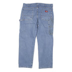 DICKIES Mens Relaxed Blue Denim Rinse W36 L29 Workwear Straight Leg Zip Jeans