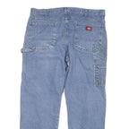DICKIES Mens Relaxed Blue Denim Rinse W36 L29 Workwear Straight Leg Zip Jeans