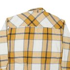 HFX Mens Yellow & White Check Shirt M Long Sleeve Button Closure Cotton Blend