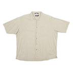 NAUTICA Mens Beige Cotton Blend Casual Shirt XL Button Short Sleeve Pocket