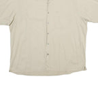 NAUTICA Mens Beige Cotton Blend Casual Shirt XL Button Short Sleeve Pocket