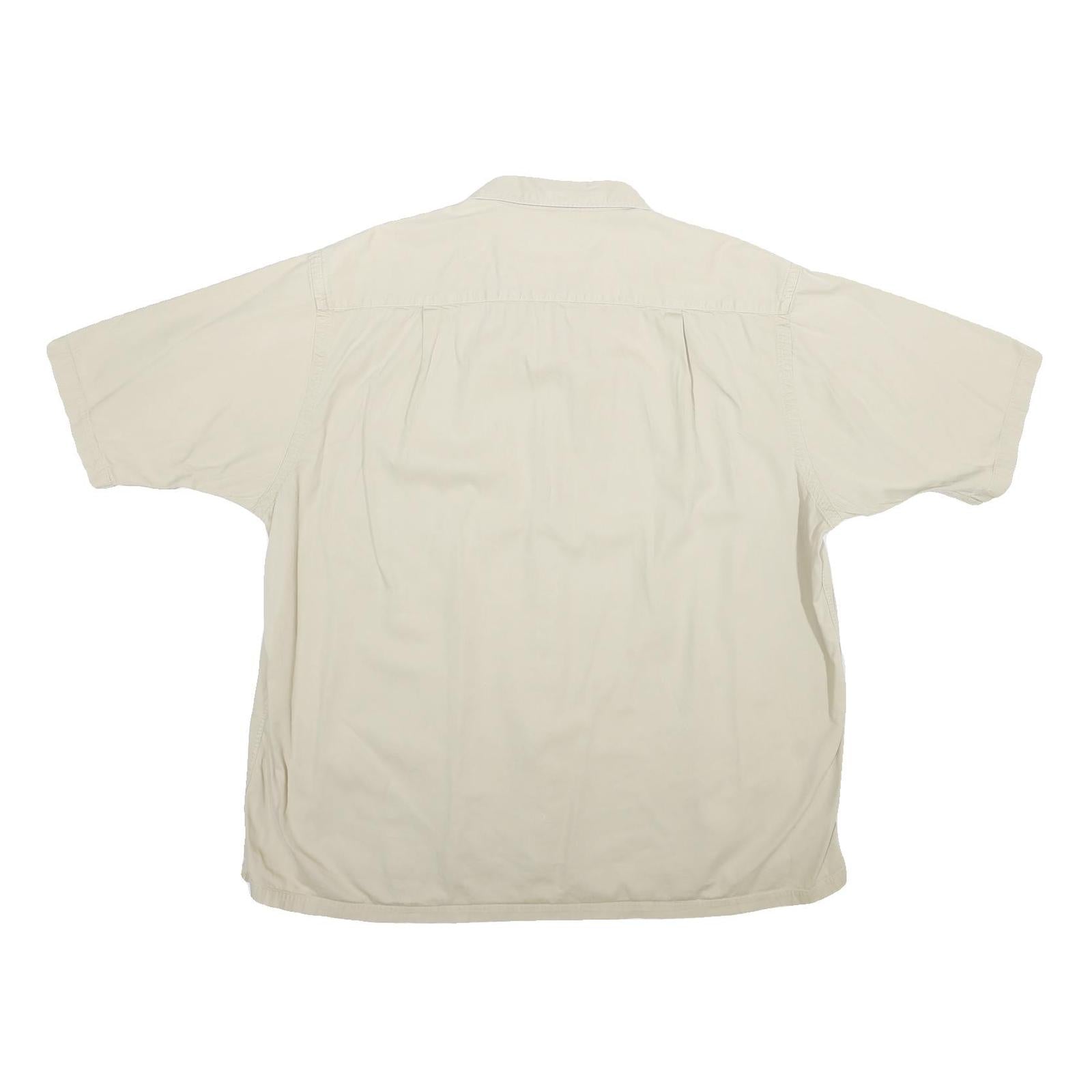 NAUTICA Mens Beige Cotton Blend Casual Shirt XL Button Short Sleeve Pocket