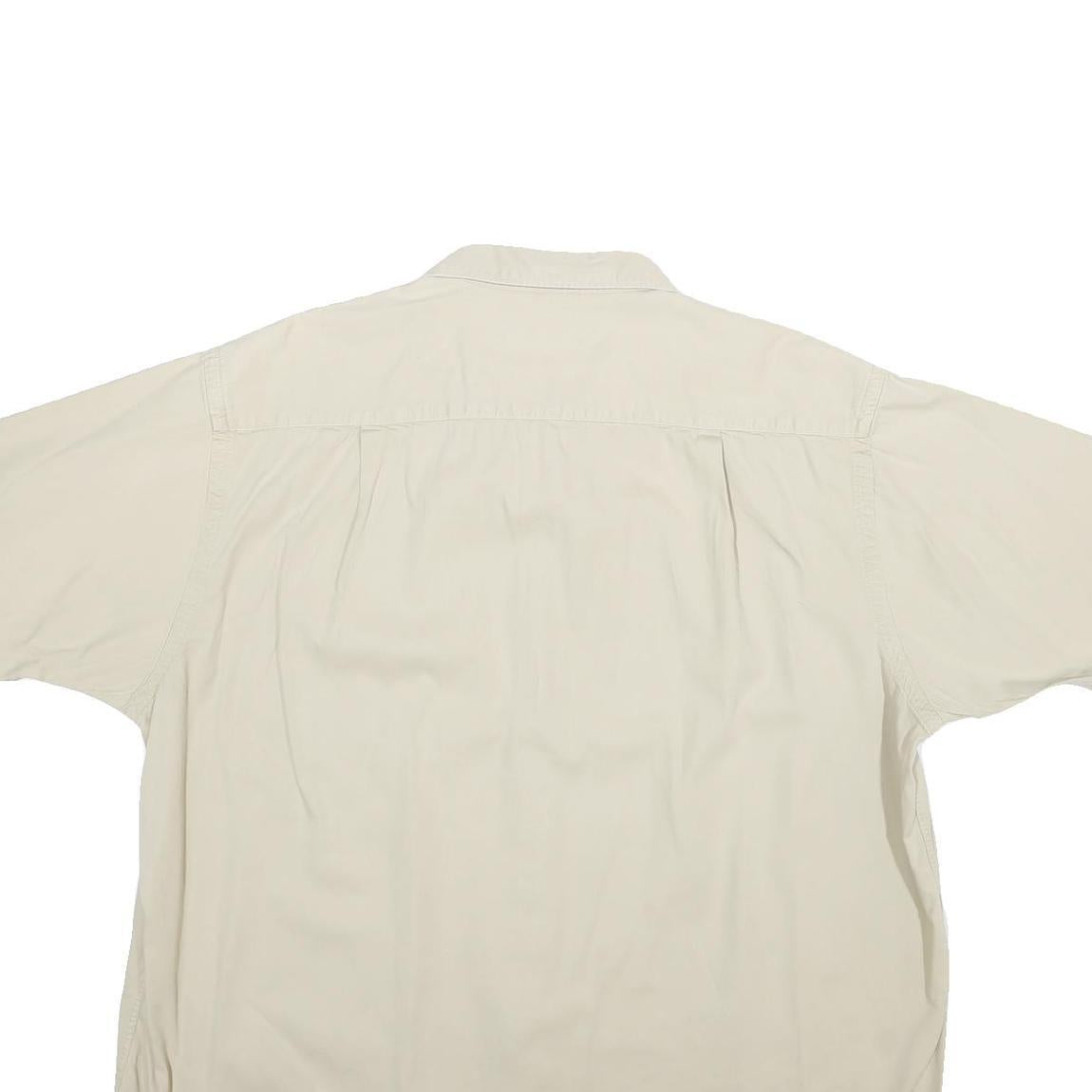 NAUTICA Mens Beige Cotton Blend Casual Shirt XL Button Short Sleeve Pocket