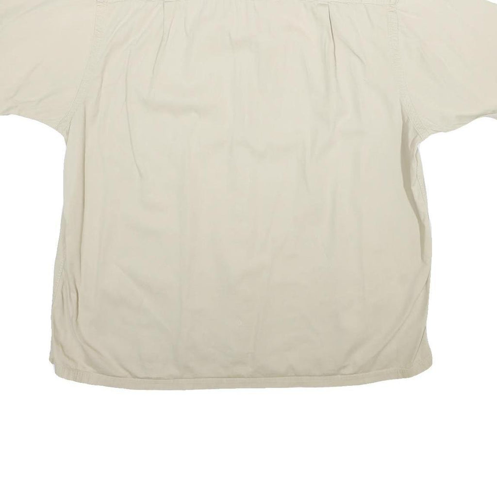 NAUTICA Mens Beige Cotton Blend Casual Shirt XL Button Short Sleeve Pocket
