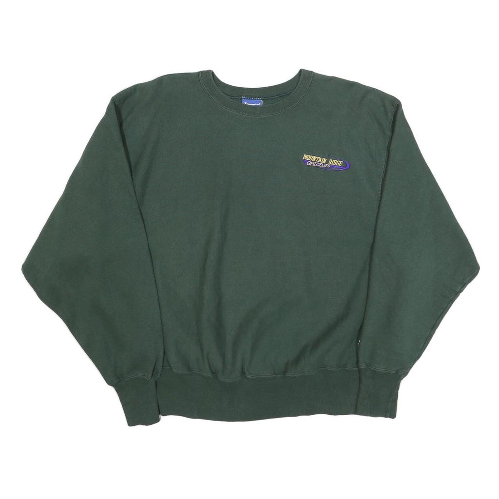 CHAMPION Mens Green Mountain Ridge Grizzlies Crew Neck L Cotton Sweatshirt