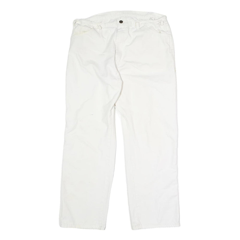 DICKIES Mens Regular Fit White Cotton Straight Leg Jeans W34 L27 Classic