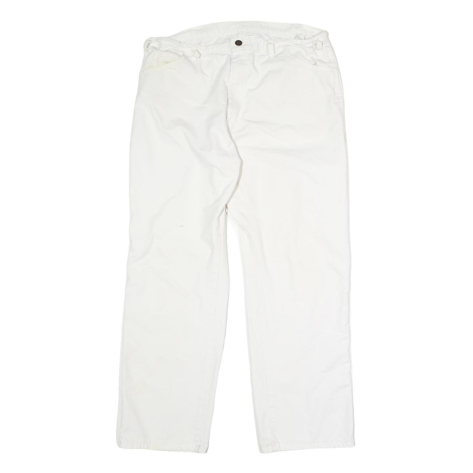 DICKIES Mens Regular Fit White Cotton Straight Leg Jeans W34 L27 Classic
