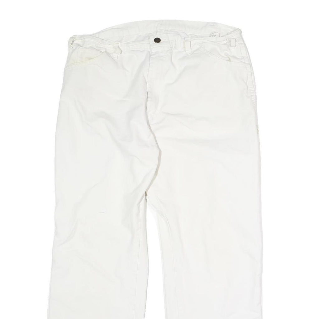 DICKIES Mens Regular Fit White Cotton Straight Leg Jeans W34 L27 Classic