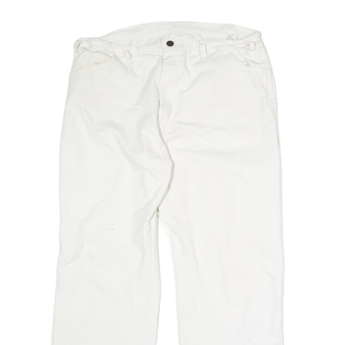 DICKIES Mens Regular Fit White Cotton Straight Leg Jeans W34 L27 Classic