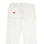 DICKIES Mens Regular Fit White Cotton Straight Leg Jeans W34 L27 Classic