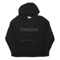 REEBOK Mens Black Hoodie S Cotton Blend Pullover S Zip Pocket