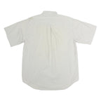 TOMMY HILFIGER Mens Cream Short Sleeve Shirt L Cotton Button Down Chest Pocket