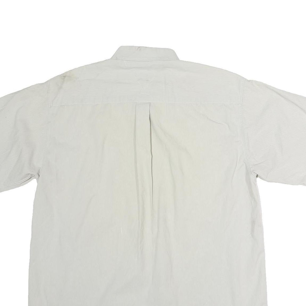 TOMMY HILFIGER Mens Cream Short Sleeve Shirt L Cotton Button Down Chest Pocket