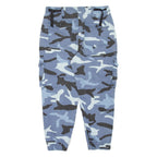 BERSHKA Camo Cargo Womens Trousers Blue Regular Tapered W32 L23