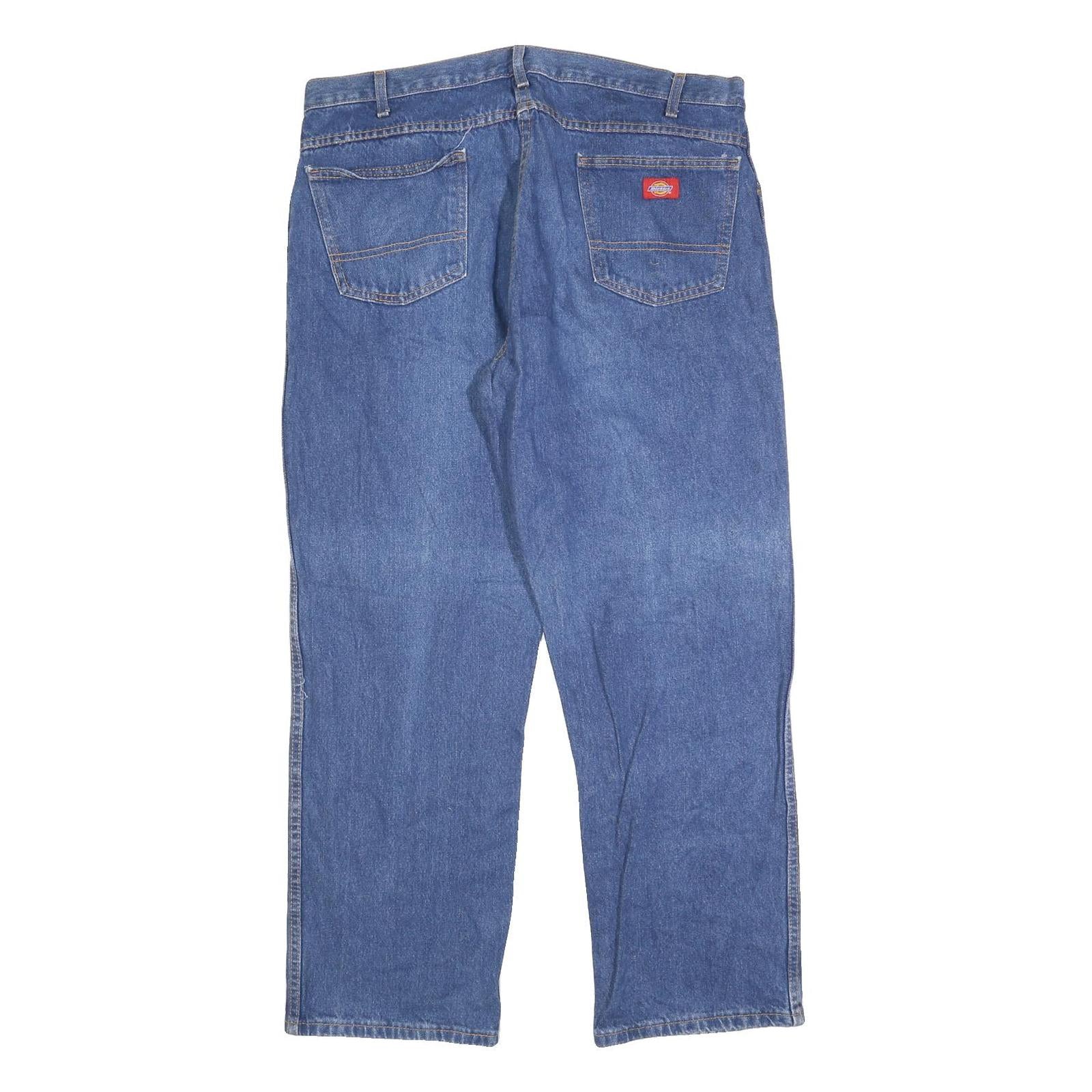 DICKIES Mens Jeans Blue Relaxed Straight Denim Medium W40 L30 Workwear