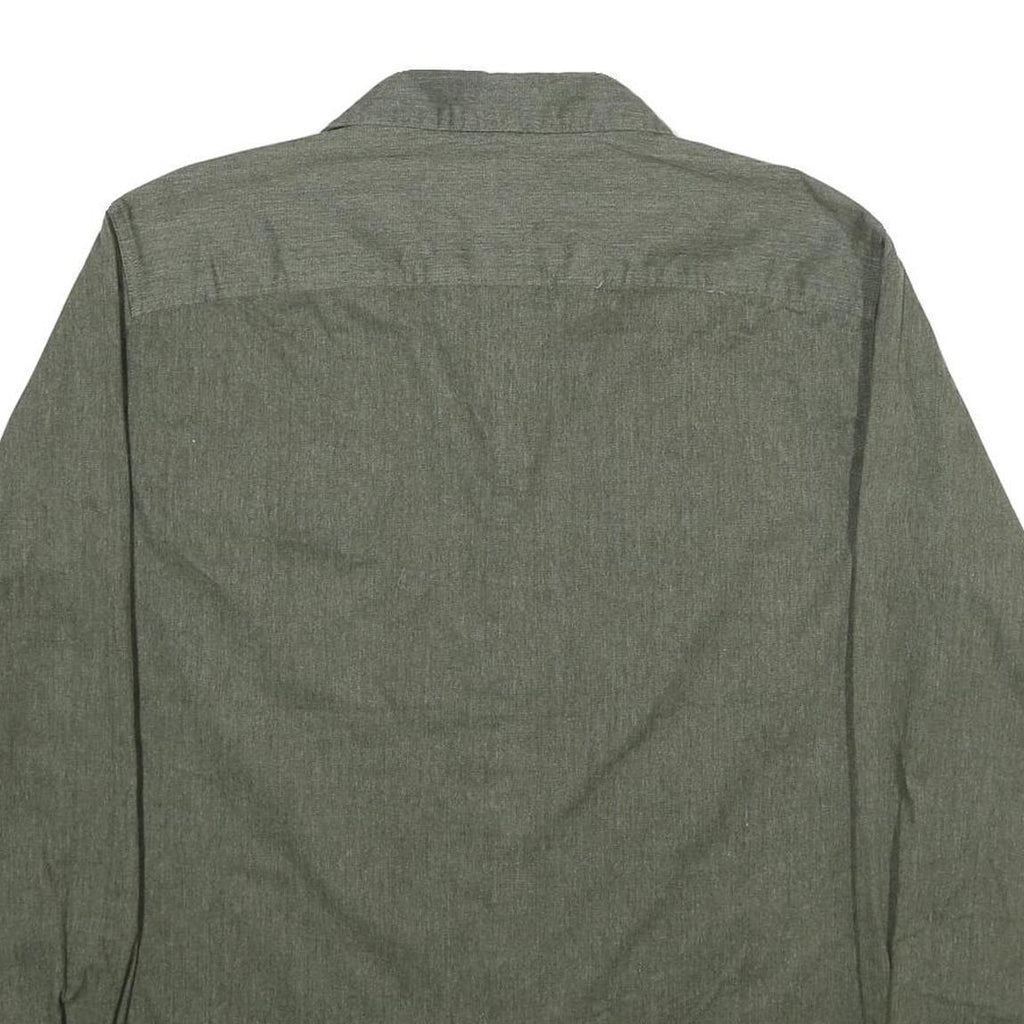 WRANGLER Mens Green L Cotton Blend Shirt Long Sleeve Button Two Pocket Casual