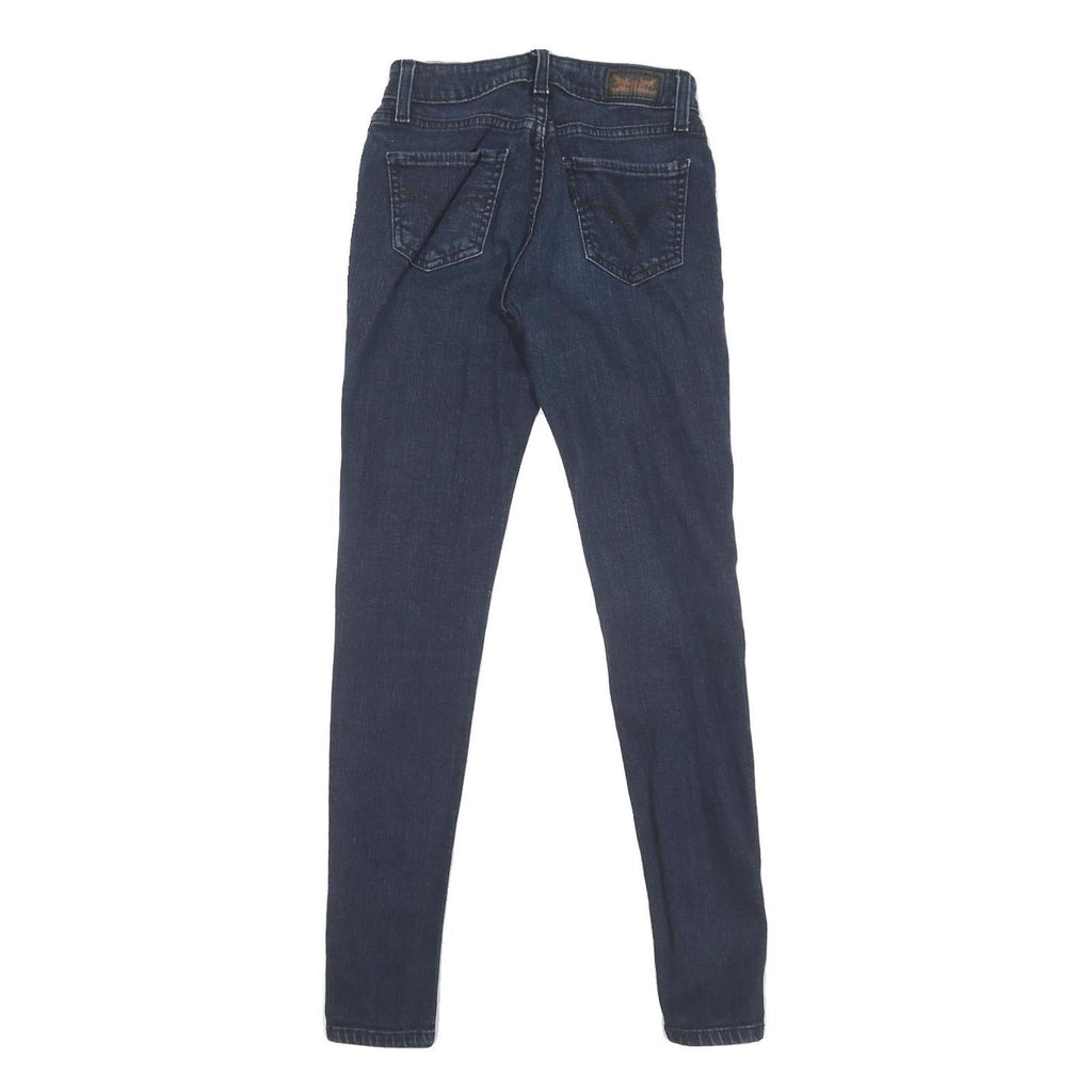 LEVI'S Womens Regular Skinny Denim Jeans Dark Blue Zip W24 L29 Classic Fit