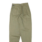 AL MARS Womens Cotton Blend Beige Relaxed Tapered Trousers W25 L32 Stylish