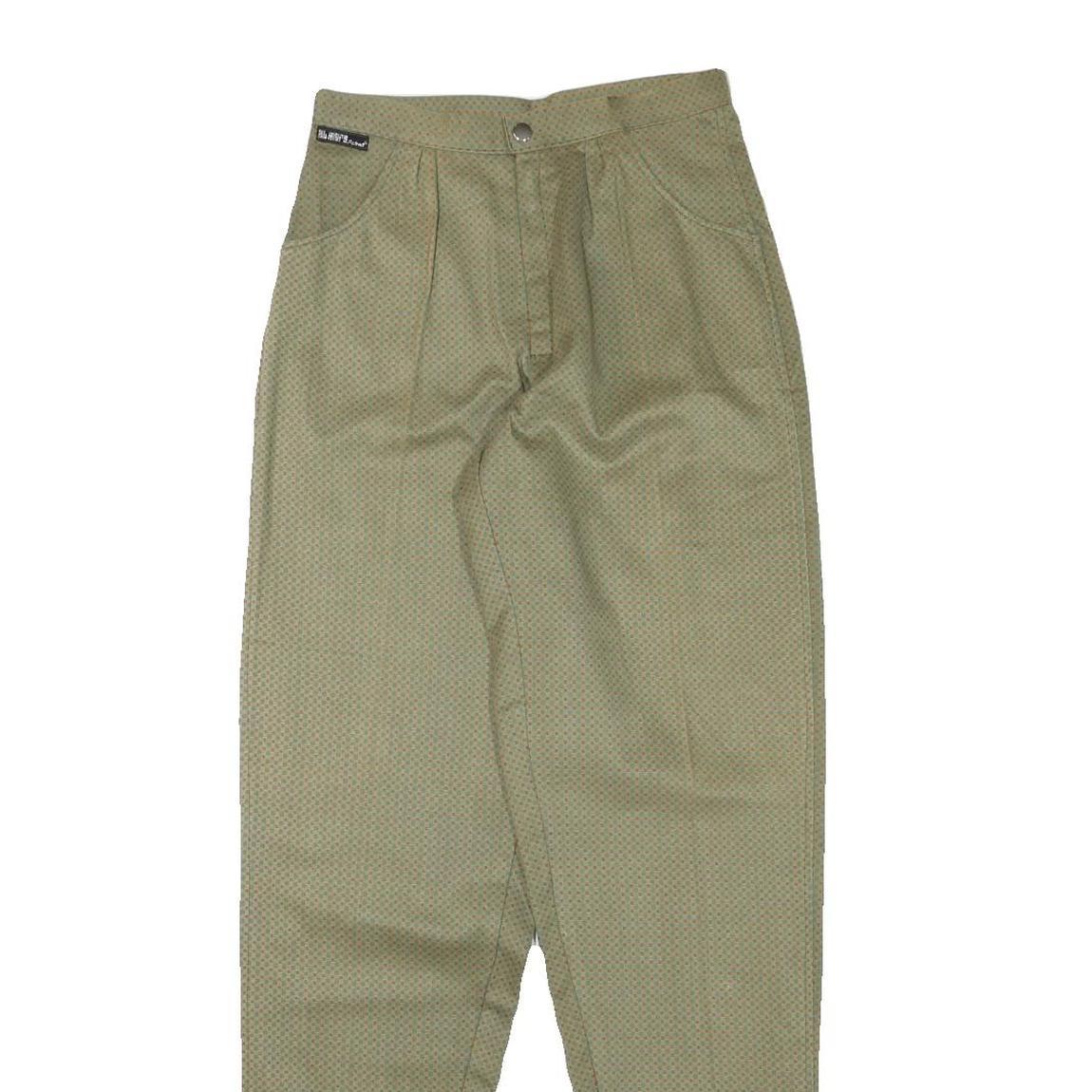 AL MARS Womens Cotton Blend Beige Relaxed Tapered Trousers W25 L32 Stylish