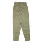 AL MARS Womens Cotton Blend Beige Relaxed Tapered Trousers W25 L32 Stylish