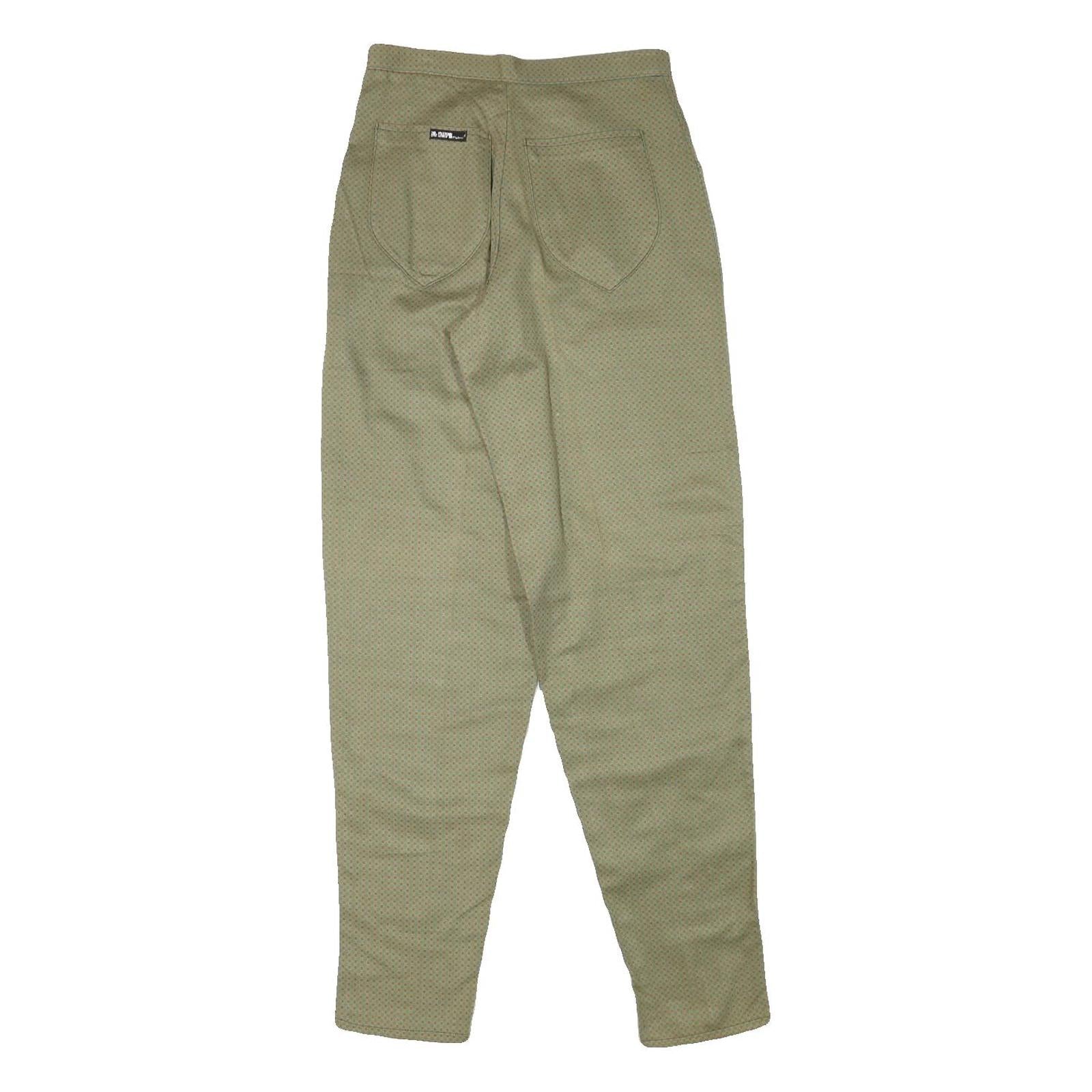 AL MARS Womens Cotton Blend Beige Relaxed Tapered Trousers W25 L32 Stylish