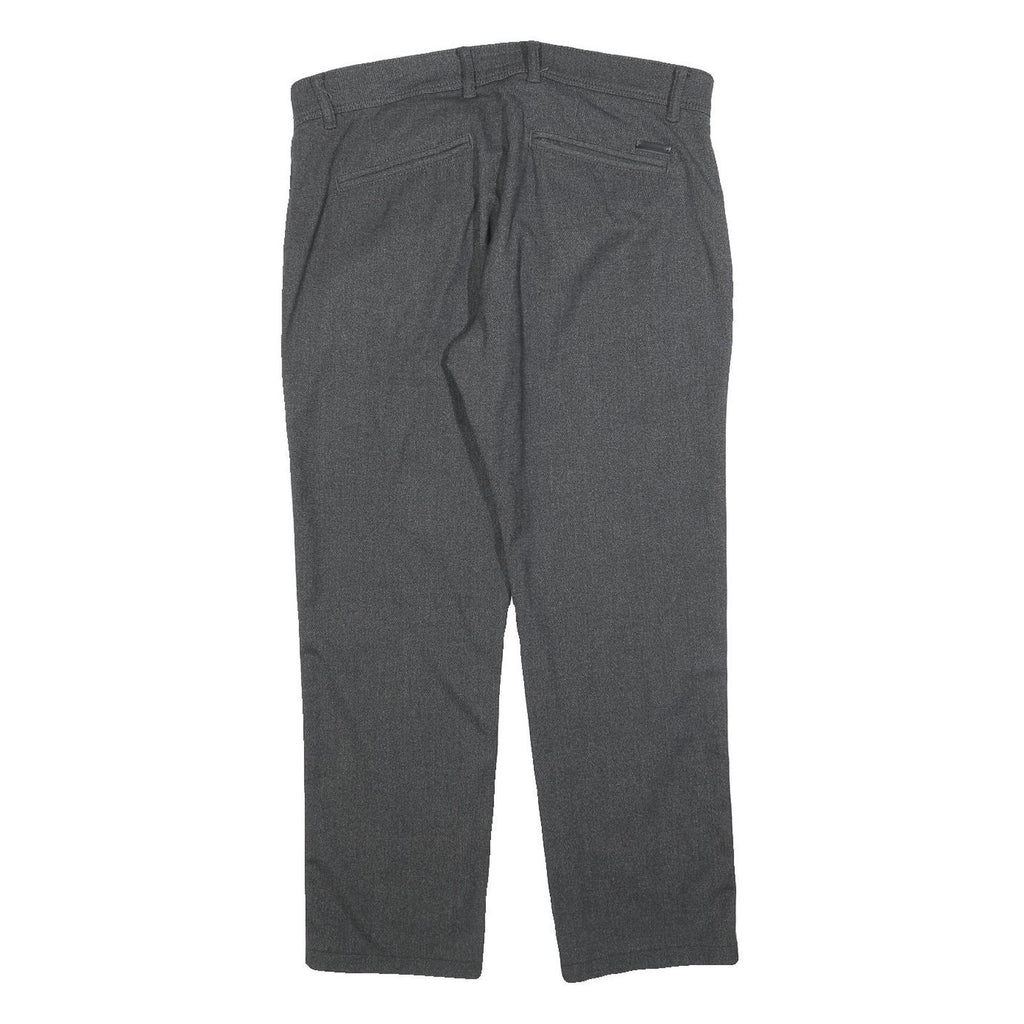PIERRE CARDIN Mens Cotton Blend Grey Regular Fit Straight Trousers W34 L27 Smart