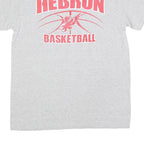 GILDAN Mens Grey Hebron Basketball Graphic T-Shirt M Short Sleeve Crew Neck