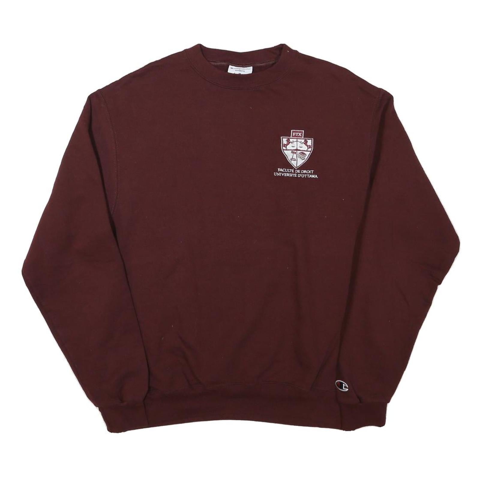 CHAMPION Mens Maroon Crew Neck M University Logo Cotton Blend Sweatshirt