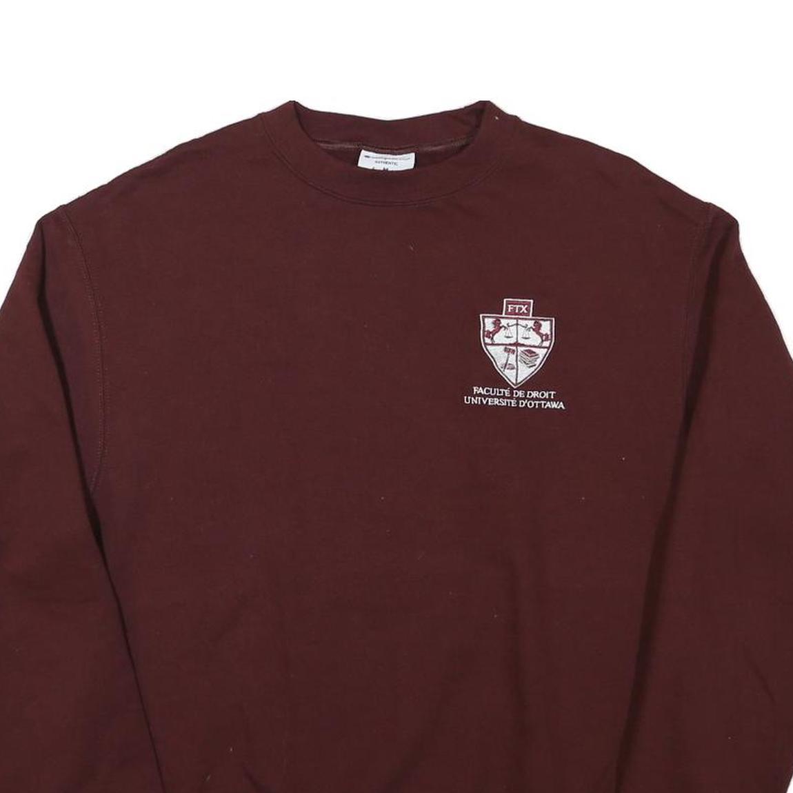 CHAMPION Mens Maroon Crew Neck M University Logo Cotton Blend Sweatshirt