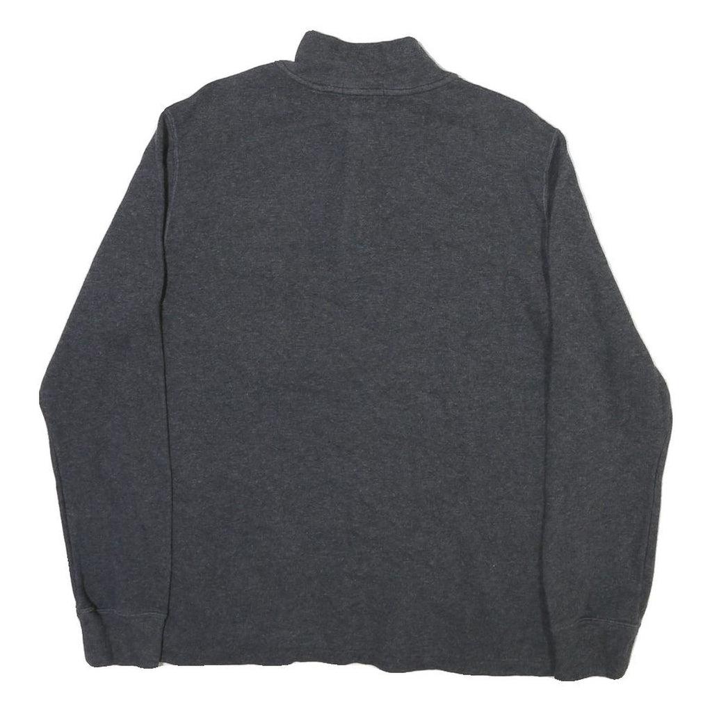 POLO RALPH LAUREN Womens Grey Cotton Blend Plain Pullover Jumper XL Half Zip