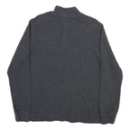 POLO RALPH LAUREN Womens Grey Cotton Blend Plain Pullover Jumper XL Half Zip