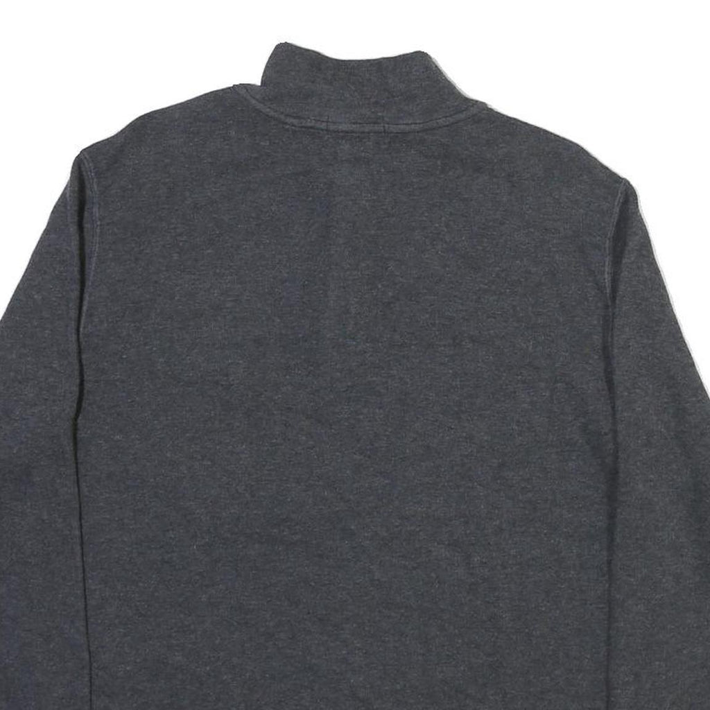 POLO RALPH LAUREN Womens Grey Cotton Blend Plain Pullover Jumper XL Half Zip