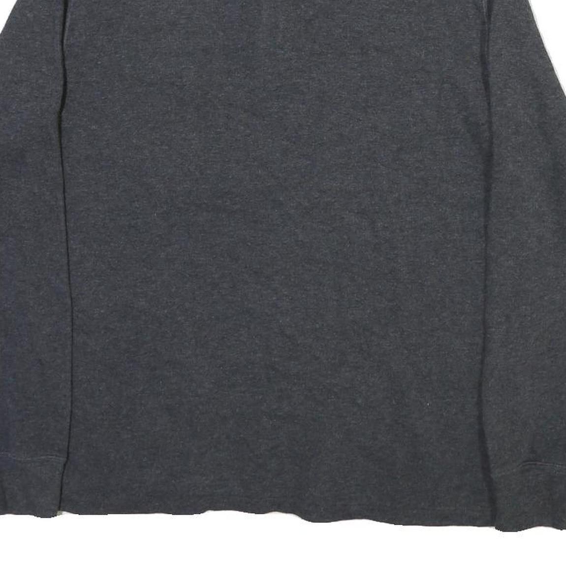 POLO RALPH LAUREN Womens Grey Cotton Blend Plain Pullover Jumper XL Half Zip