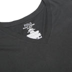 POLO RALPH LAUREN Mens Black V-Neck T-Shirt XL Cotton Short Sleeve Plain